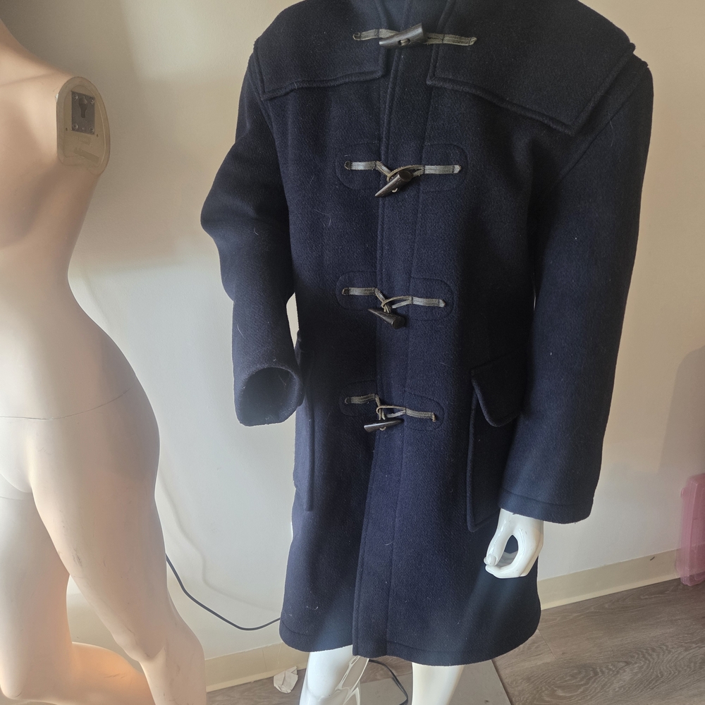 Classic Navy Toggle Pea Coat Made England Duffle wool Gloverall M men's  Navy